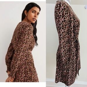 Boden Smocked Cuff Corduroy Dress, Milkshake Abstract Bud, EUC